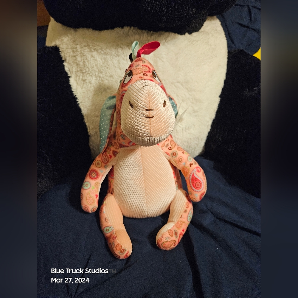 Disney Store Eeyore Pink Paisley Stuffed Plush Stuffie NWT